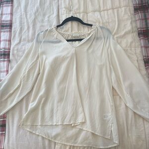 Josette Silk Ruffle Blouse Buttercream